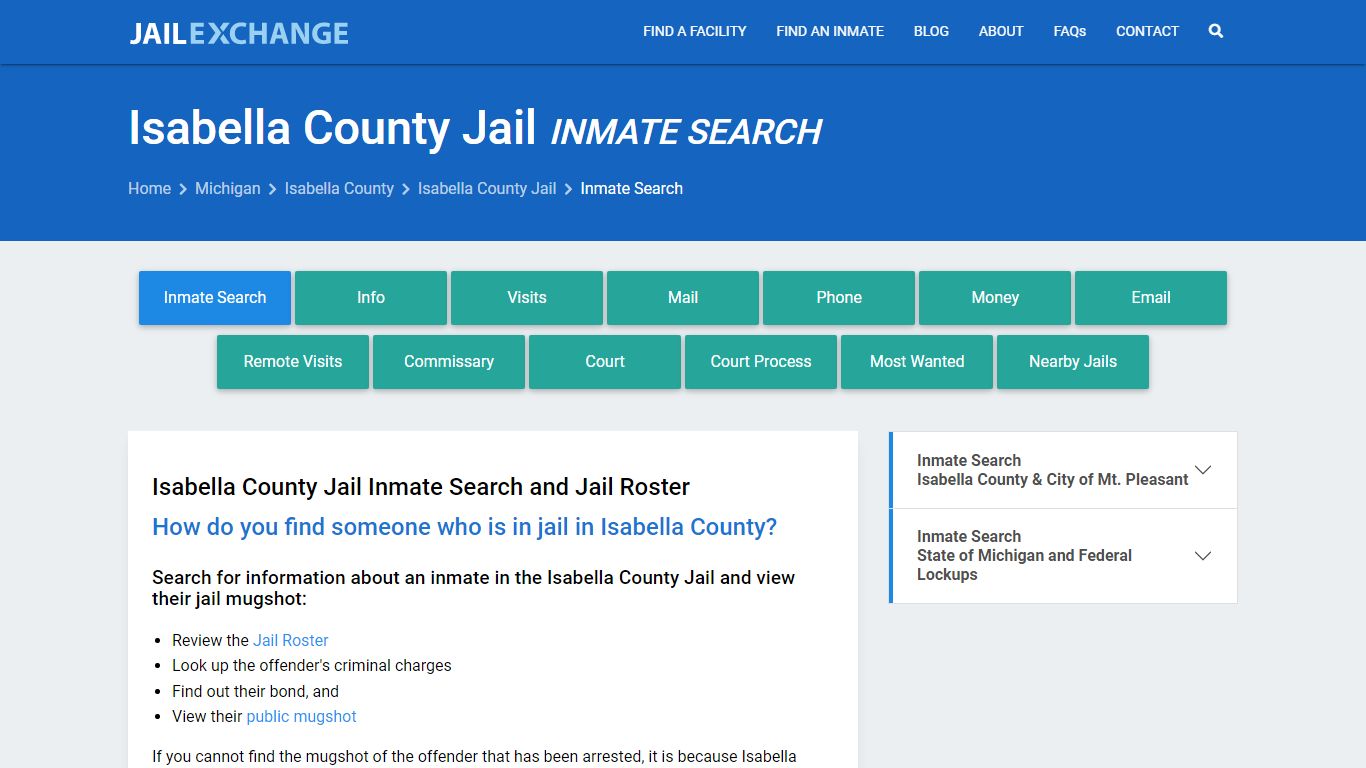 Inmate Search: Roster & Mugshots - Isabella County Jail, MI